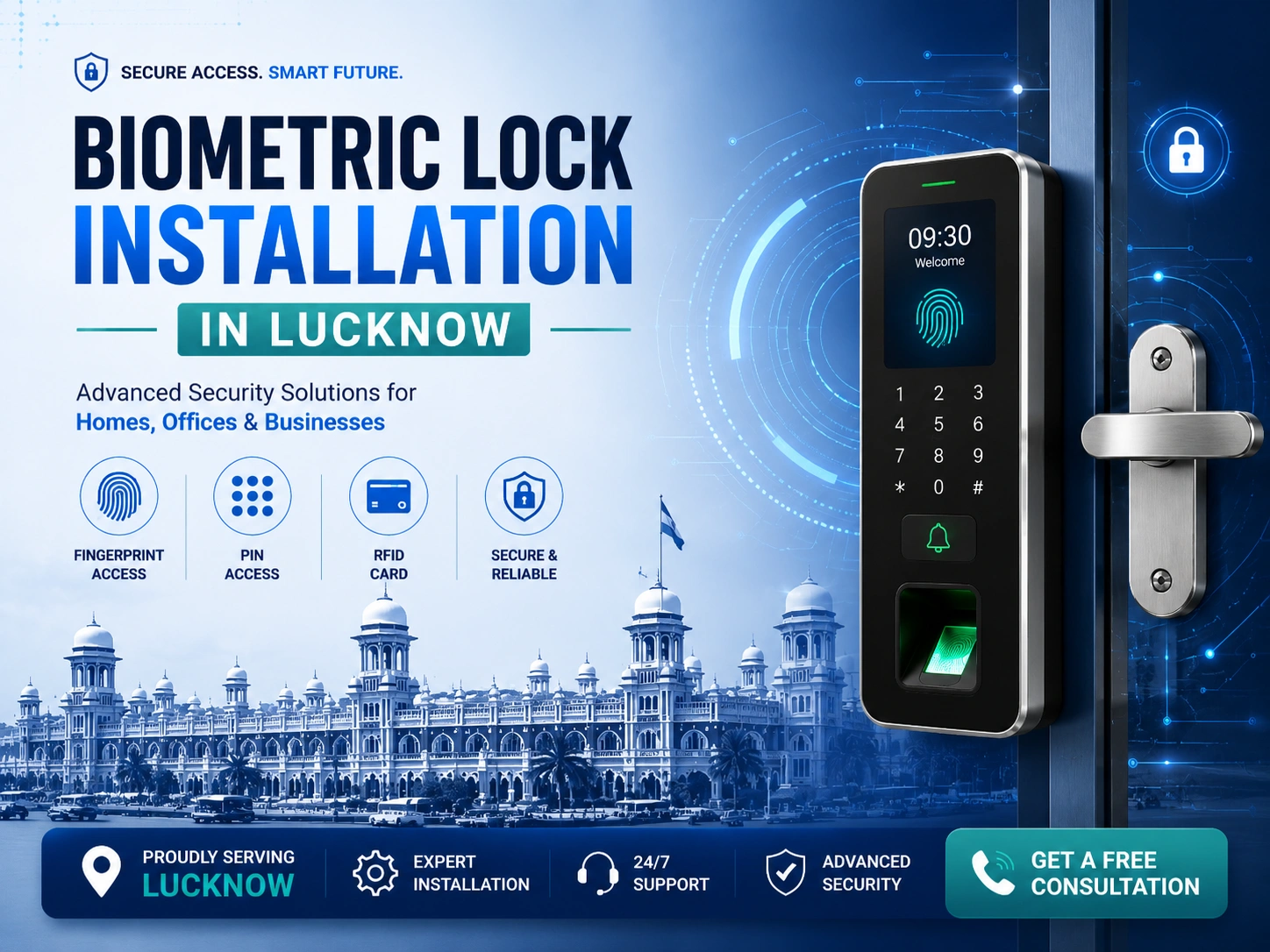 Biometric Lock Installation Service in Charbagh Lucknow