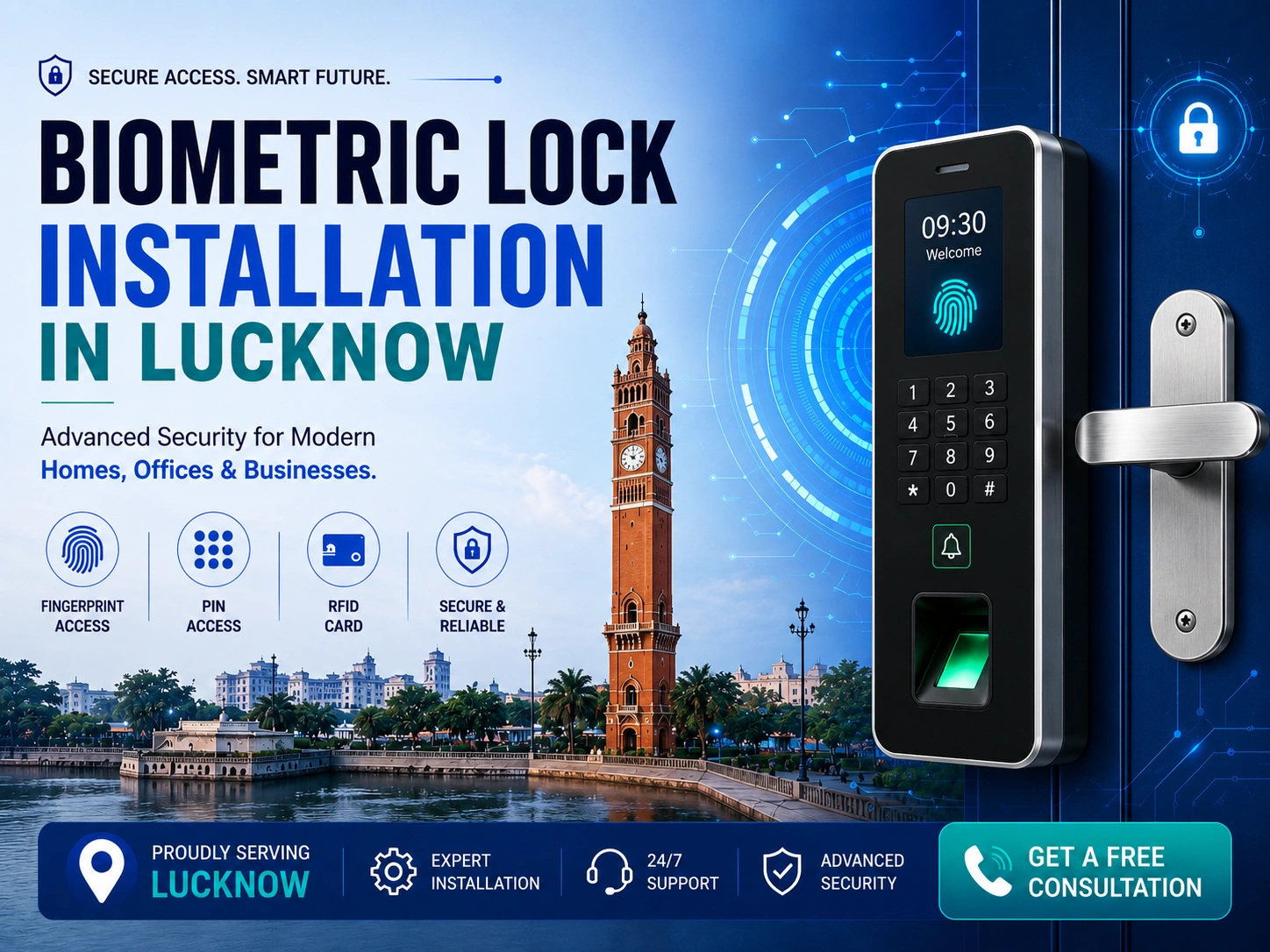 Biometric Lock Installation Service in Lucknow Lucknow
