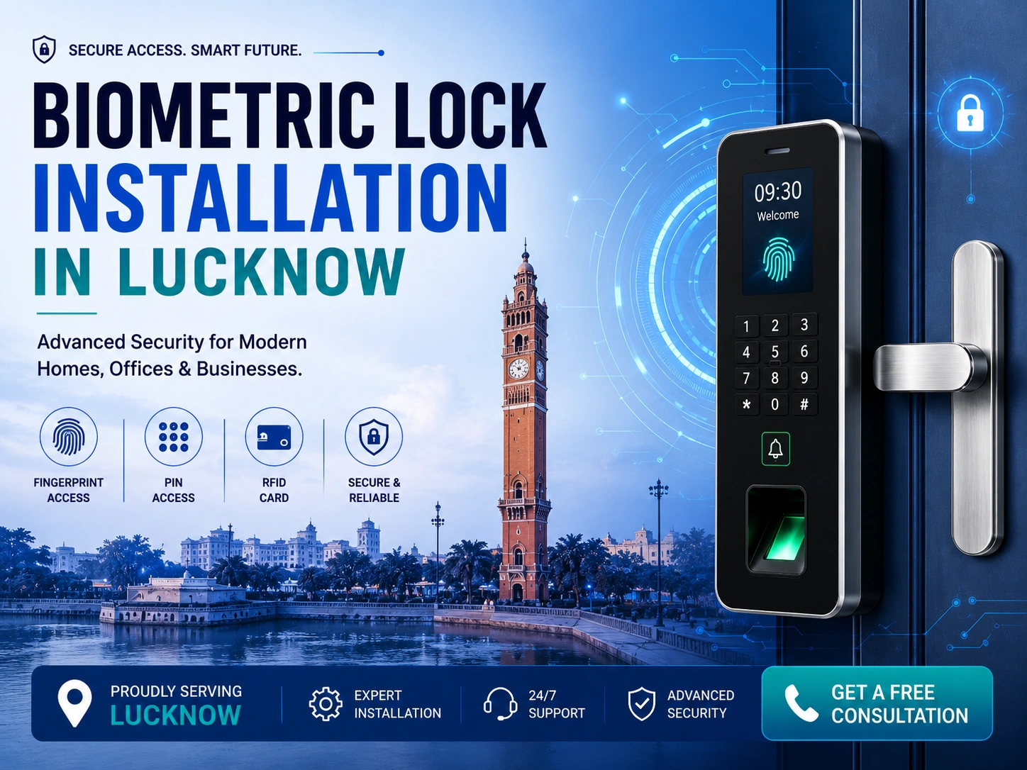 Biometric Lock Installation Service in Shaheed Path Lucknow