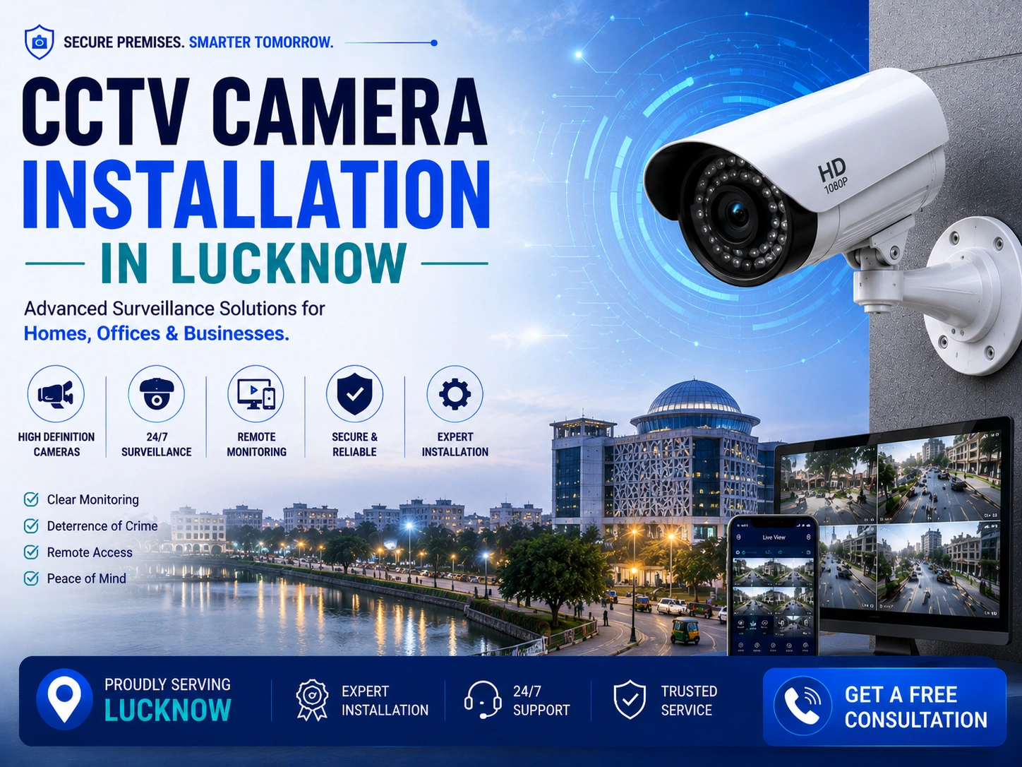 CCTV Camera Installation Service in Shaheed Path Lucknow